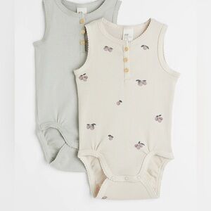 H&M Cream and Gray Kids Bodysuits